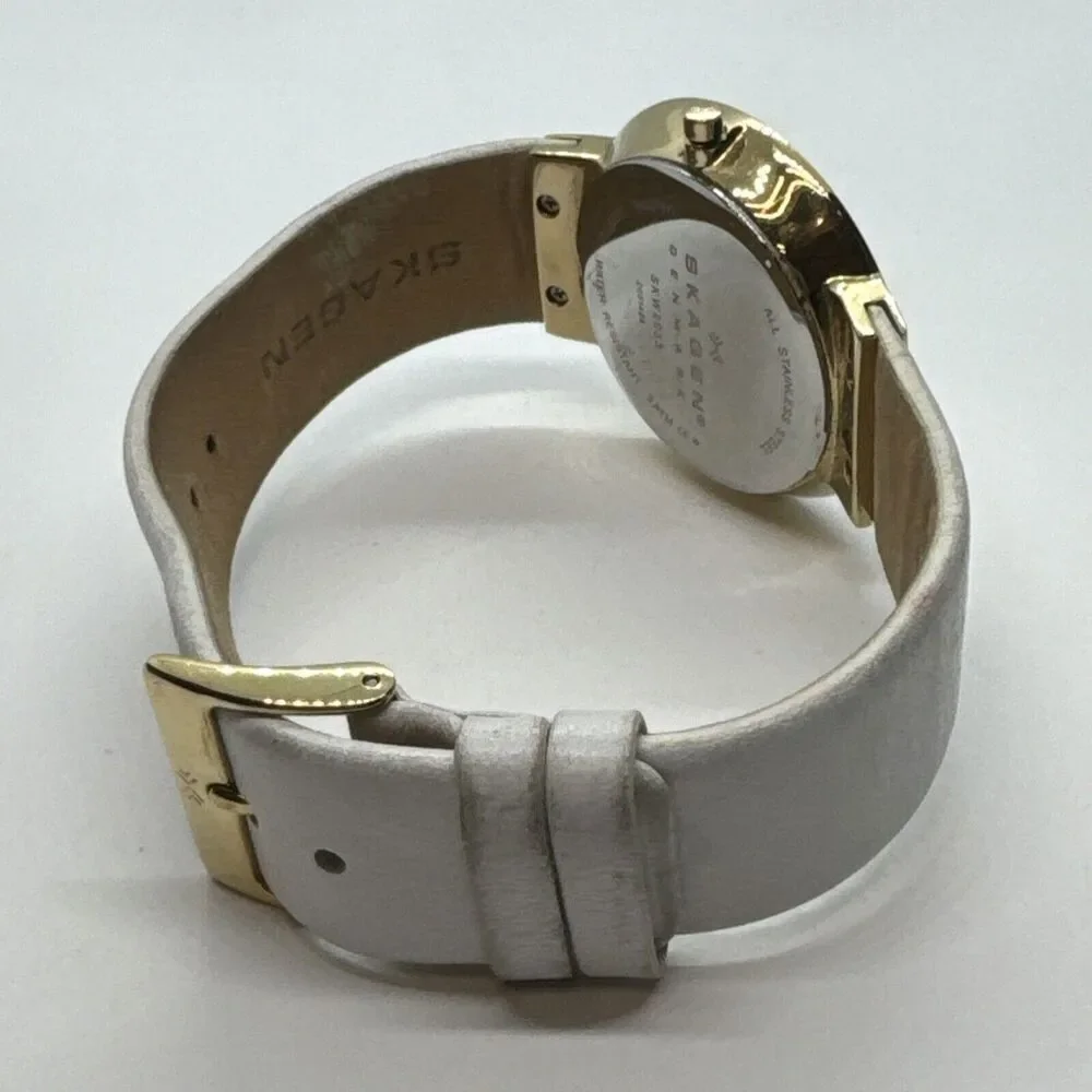 Skagen SKW2033 Women's White Leather Mother of Pearl Dial Quartz Watch JNA550